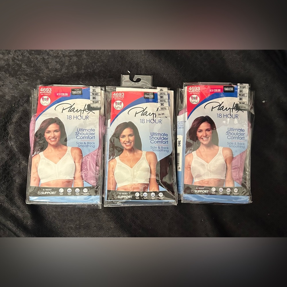Playtex bra 3 bras 
1 black
2 light pinks